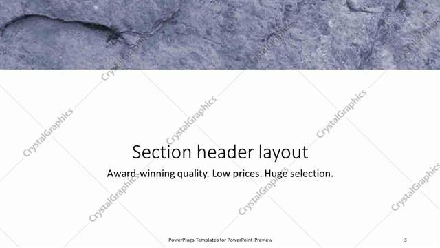 Section Header presentation slide layout