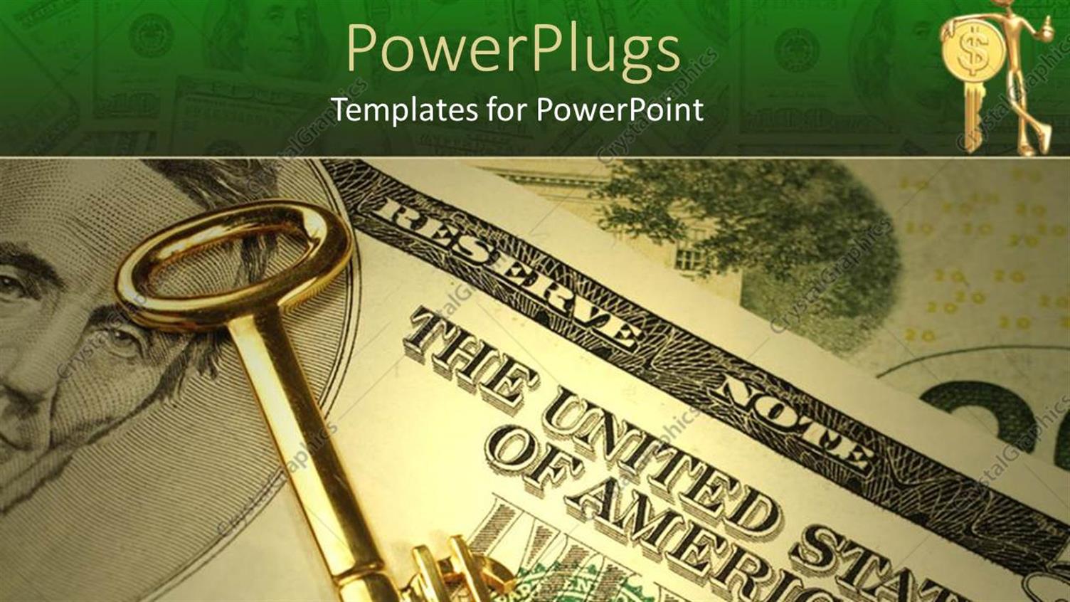Featuring Close Up Shot of a Dollar Bill and a Golden Key