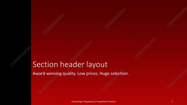 Section Header presentation slide layout