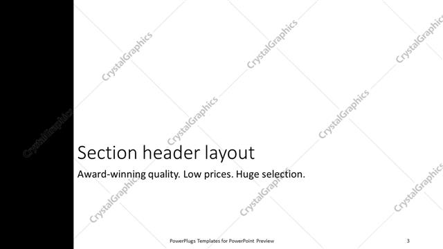 Section Header presentation slide layout
