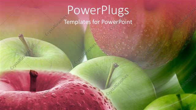  Presentation with green apples - Close up shot of lots of green and red apples