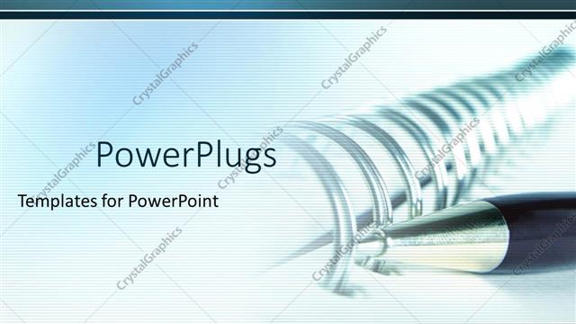  Presentation with spiral notebook - Close up of spiral bound notebook on blue background