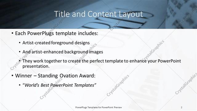 Title and Content presentation slide layout