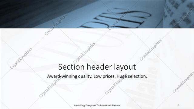 Section Header presentation slide layout