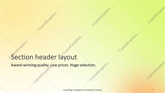 Section Header presentation slide layout