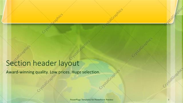 Section Header presentation slide layout