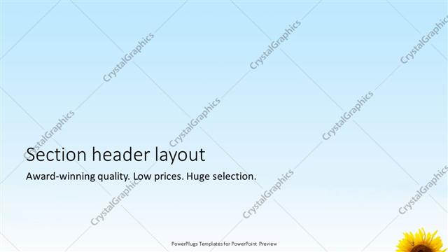 Section Header presentation slide layout