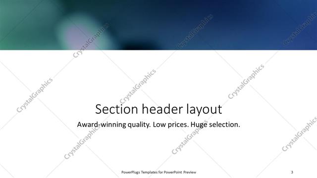 Section Header presentation slide layout