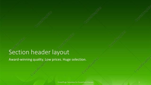 Section Header presentation slide layout