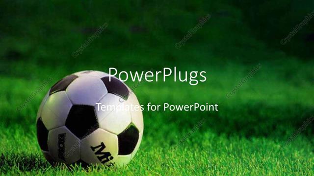  Presentation with sports field - A close up view of a ball on the plain green field