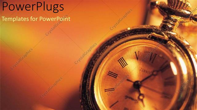  Presentation with clock - A close up view of a clock with a blurry background