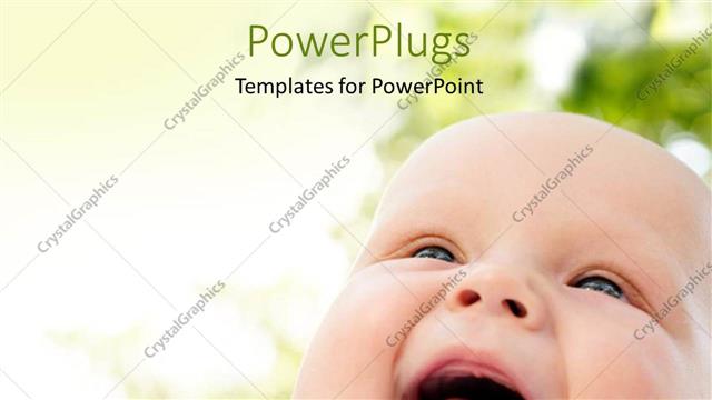  Presentation with happy baby - Close up view of a cute smiling baby on a blurry background