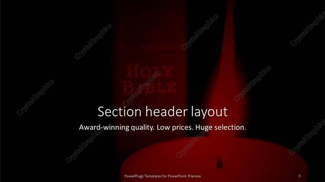 Section Header presentation slide layout