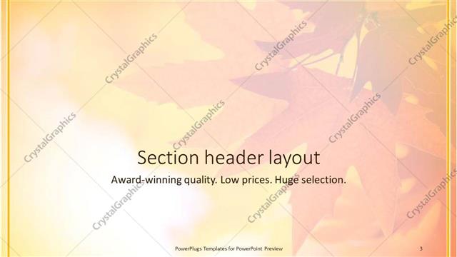 Section Header presentation slide layout