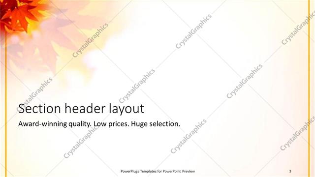Section Header presentation slide layout