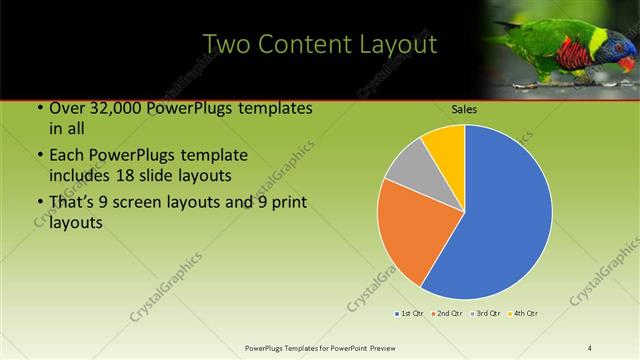 Two Content presentation slide layout