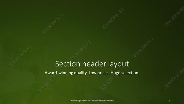 Section Header presentation slide layout
