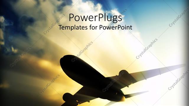  Presentation with travel - A close up view of a plane flying over a bright sky