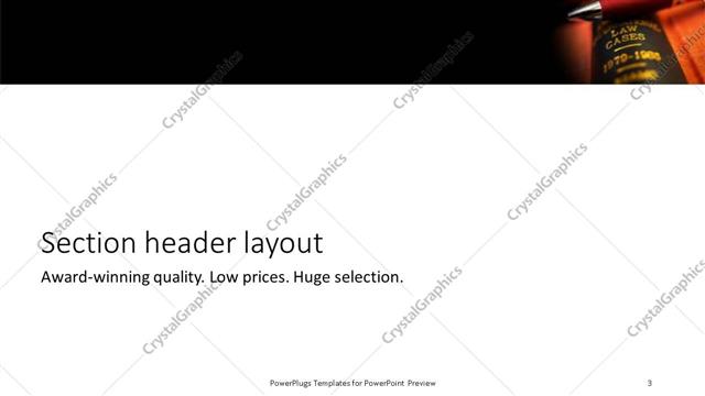 Section Header presentation slide layout