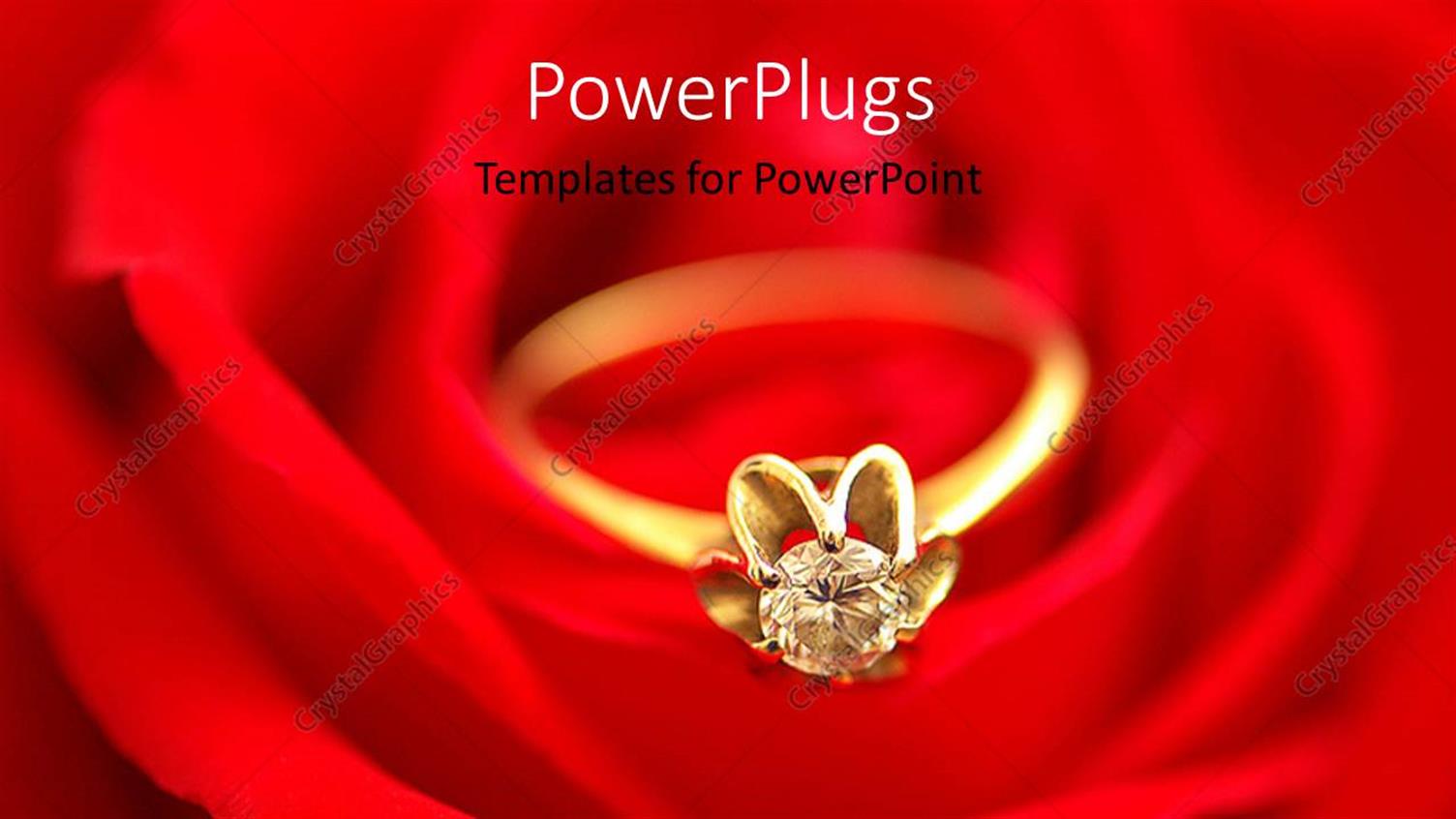 Featuring a Close Up View of a Ring on a Red Background