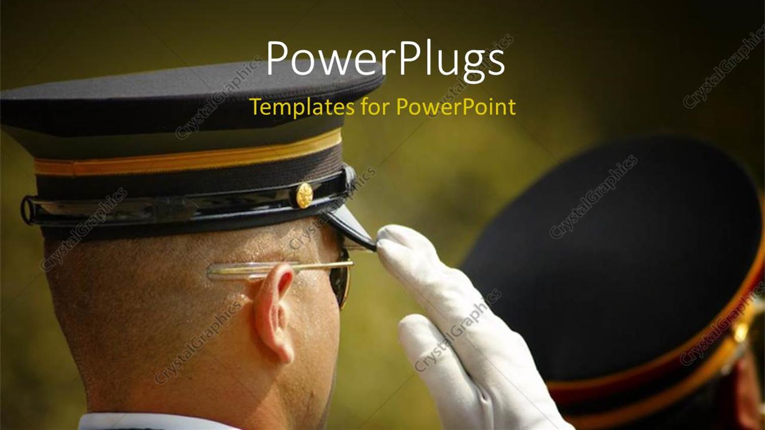 Featuring a Close Up View of an Serving Official Saluting 