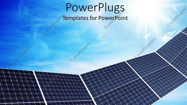  Presentation with solar panel - A close up view of some solar panels over a blue sky