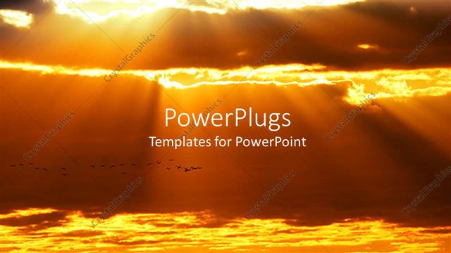  Presentation with shining - Close up view of sunset with cloudy sky with sun rays shining through the clouds