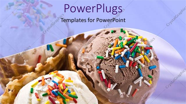  Presentation with ice cream cones - A close up view of three ice cream cones?