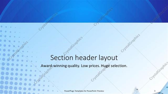 Section Header presentation slide layout