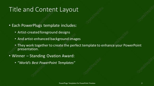 Title and Content presentation slide layout