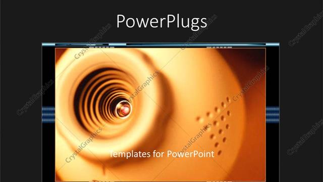  Presentation with art - Close up of web cam in orange, black and blue background, technology, IT