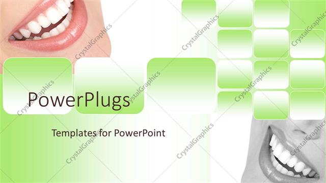  Presentation with clean - Close up of woman smile, beautiful smile with white teeth