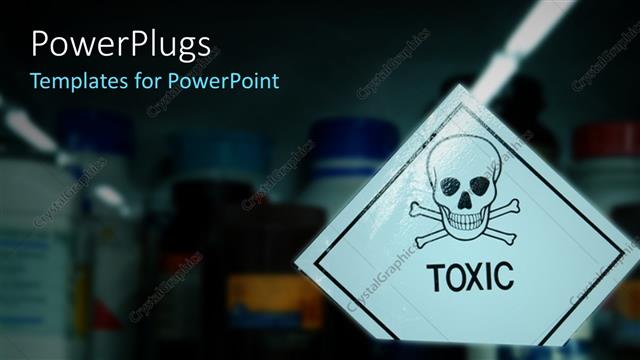  Presentation with different - Closet with toxic materials in different bottles