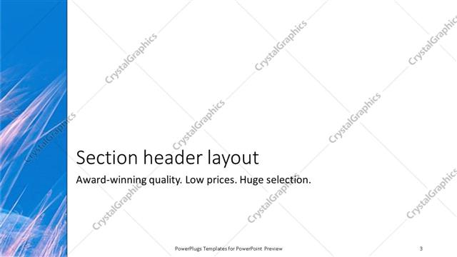 Section Header presentation slide layout