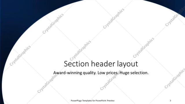 Section Header presentation slide layout