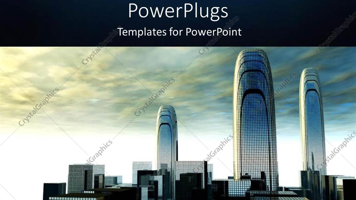 Featuring Cloudy Sky with Depiction of Futuristic City