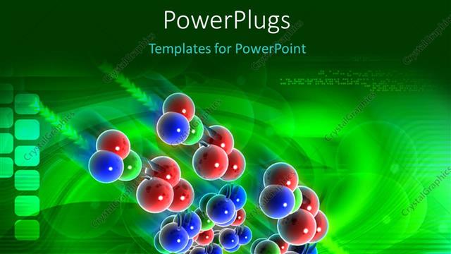  Presentation with multi - Cluster of multi colored DNA moving fast on a green background