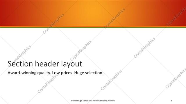 Section Header presentation slide layout