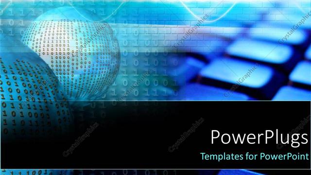  Presentation with spheres - Coding computers blue spheres of combinations and keys black background