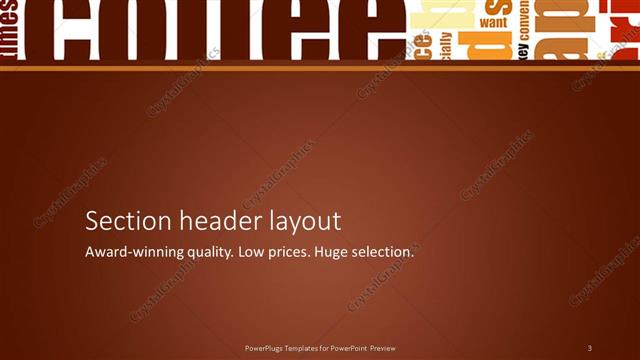 Section Header presentation slide layout