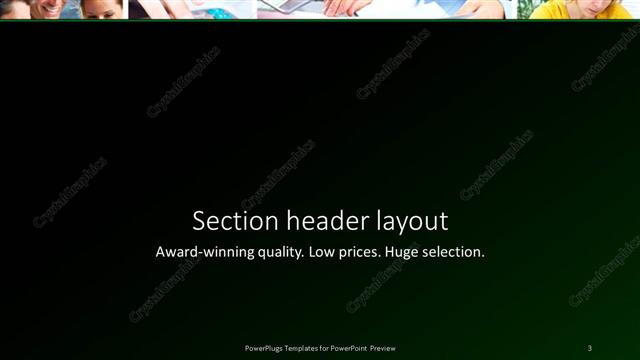 Section Header presentation slide layout