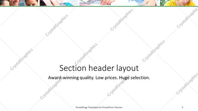Section Header presentation slide layout