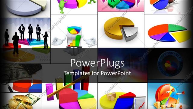  Presentation with professionals - Collage of business depictions with pie charts and business professionals