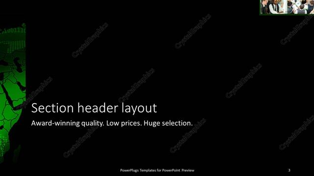 Section Header presentation slide layout