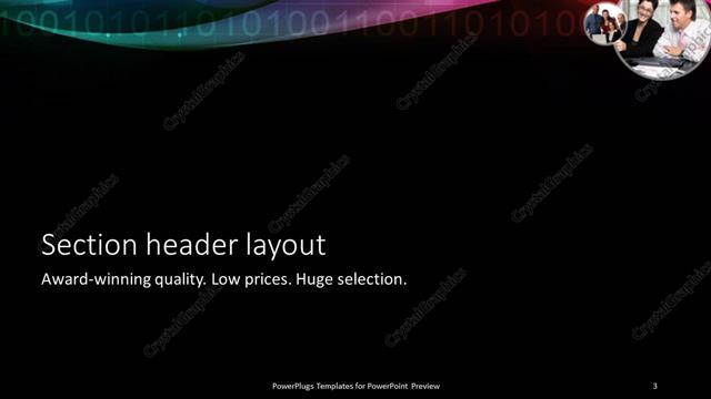 Section Header presentation slide layout