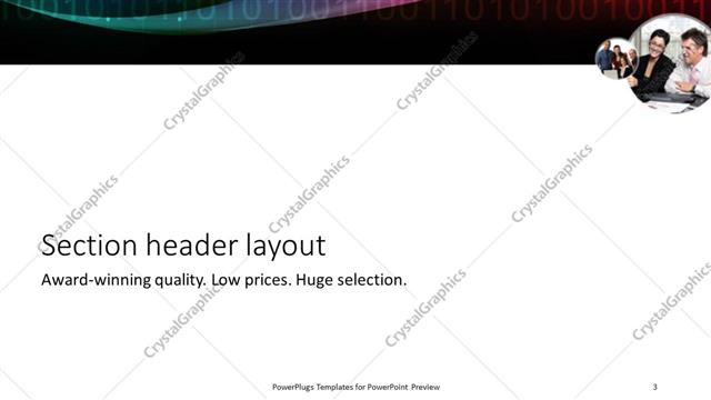 Section Header presentation slide layout