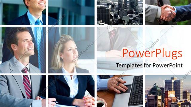  Presentation with people collage - Collage of business professionals?skyscrapers and business handshake?