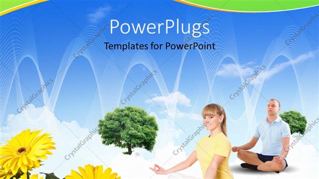  Presentation with children parents - Collage with children and parents with flowers in foreground and blue sky