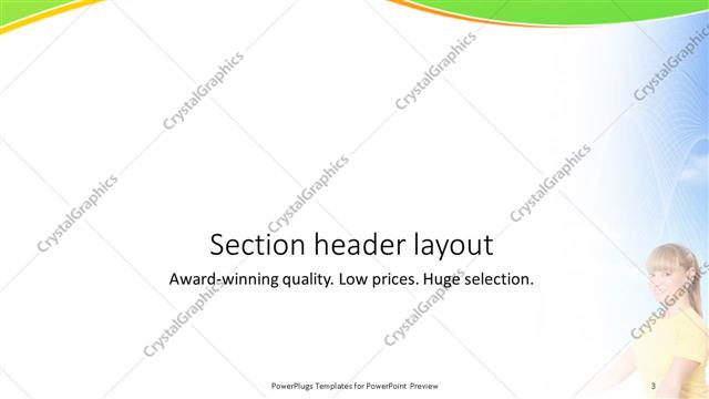 Section Header presentation slide layout