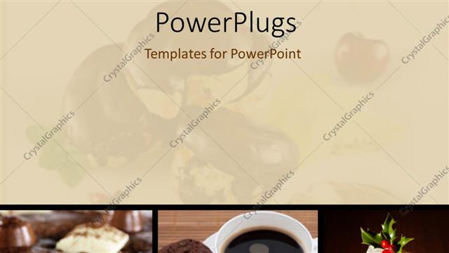  Presentation with chocolate - Collage of chocolate and coffee in white cup with blurred apple